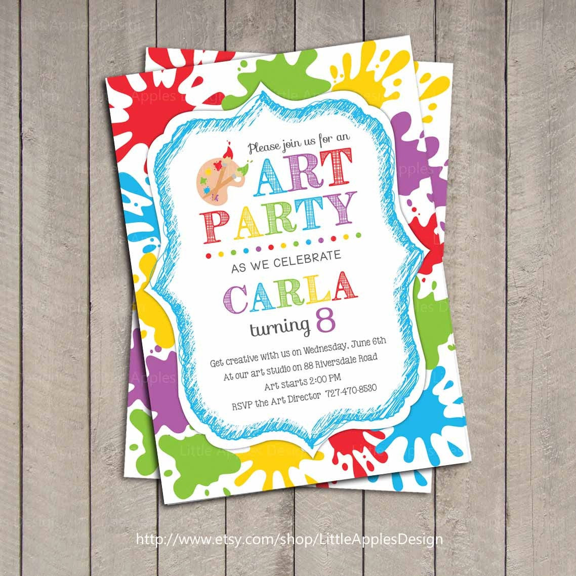 Best ideas about Printable Birthday Party Invitations
. Save or Pin Art Party Invitation Kids Art Party invitation Printable Now.