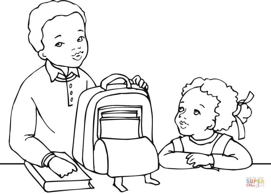 Best ideas about Printable Coloring Sheets Of African American Boys
. Save or Pin African American Boy and Girl Getting Ready for School Now.