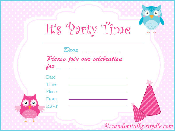 Best ideas about Printable Kids Birthday Invitations
. Save or Pin Free Printable Birthday Invitations Random Talks Now.