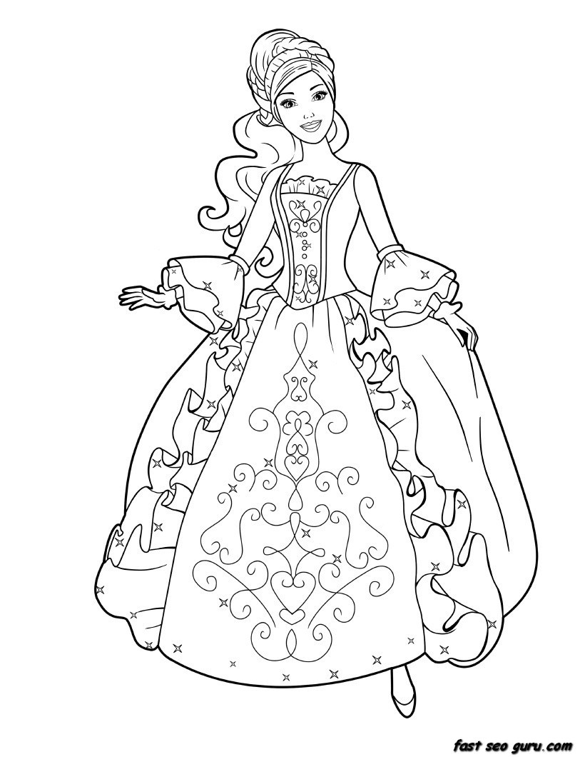 Best ideas about Printable Princess Coloring Pages For Girls
. Save or Pin Printable Barbie princess dress book coloring pages Now.
