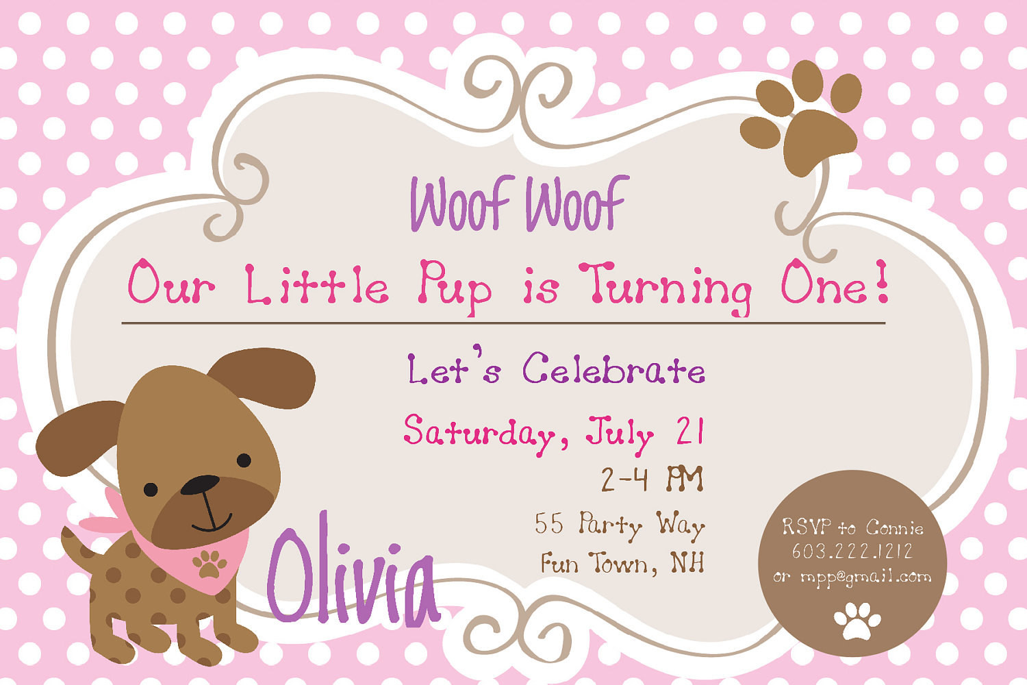 Best ideas about Puppy Birthday Invitations
. Save or Pin Dog Birthday Party Invitations Puppy Dog Party Invites 1st Now.