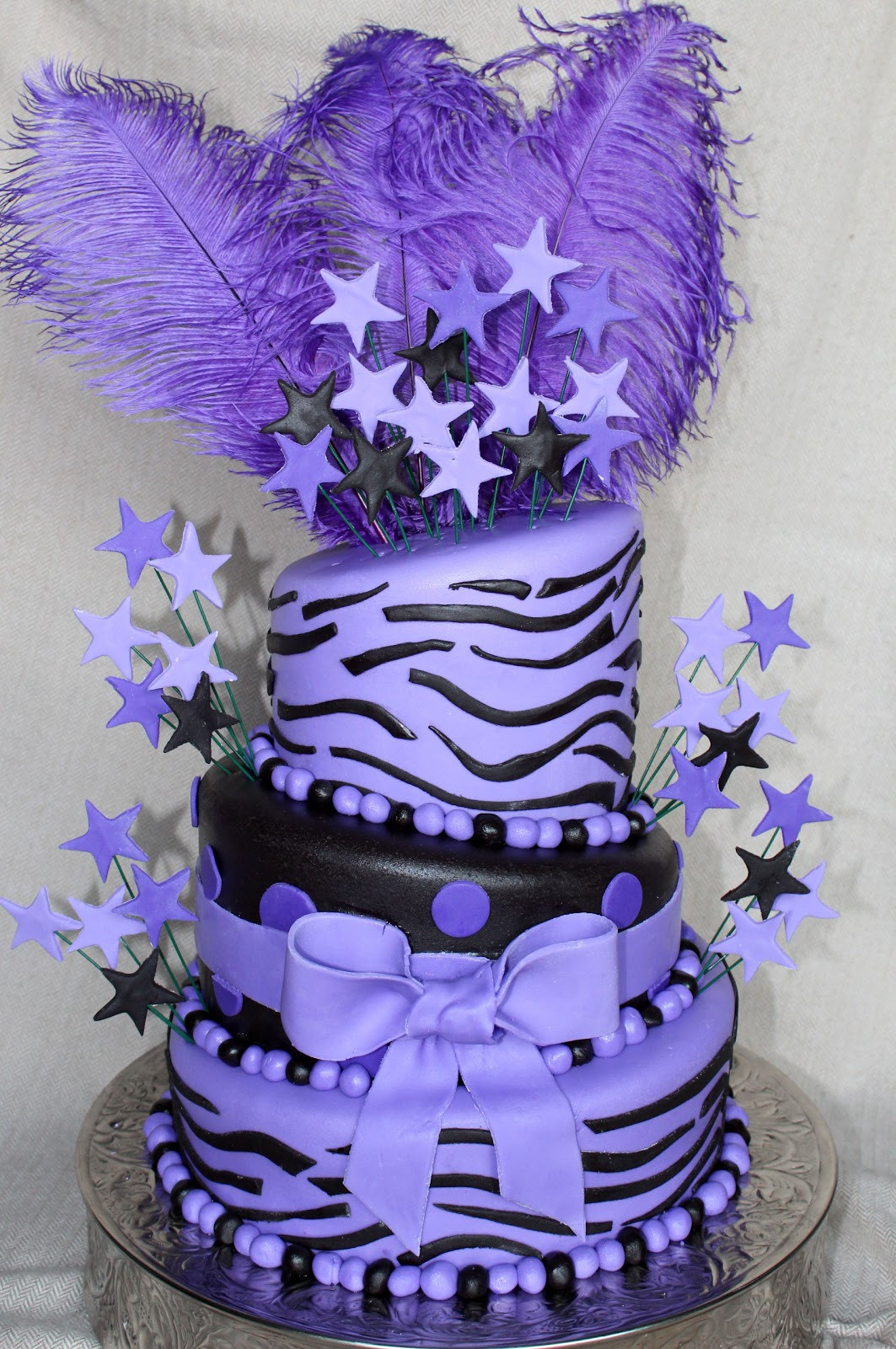 Best ideas about Purple Birthday Cake
. Save or Pin Cake Flair Purple Zebra and Feathers Cake Now.