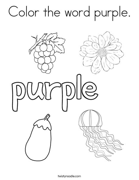 Best ideas about Purple Preschool Coloring Sheets
. Save or Pin Color the word purple Coloring Page Twisty Noodle Now.