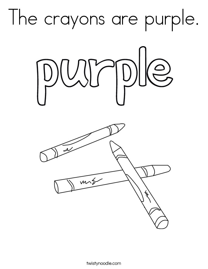 Best ideas about Purple Preschool Coloring Sheets
. Save or Pin The crayons are purple Coloring Page Twisty Noodle Now.