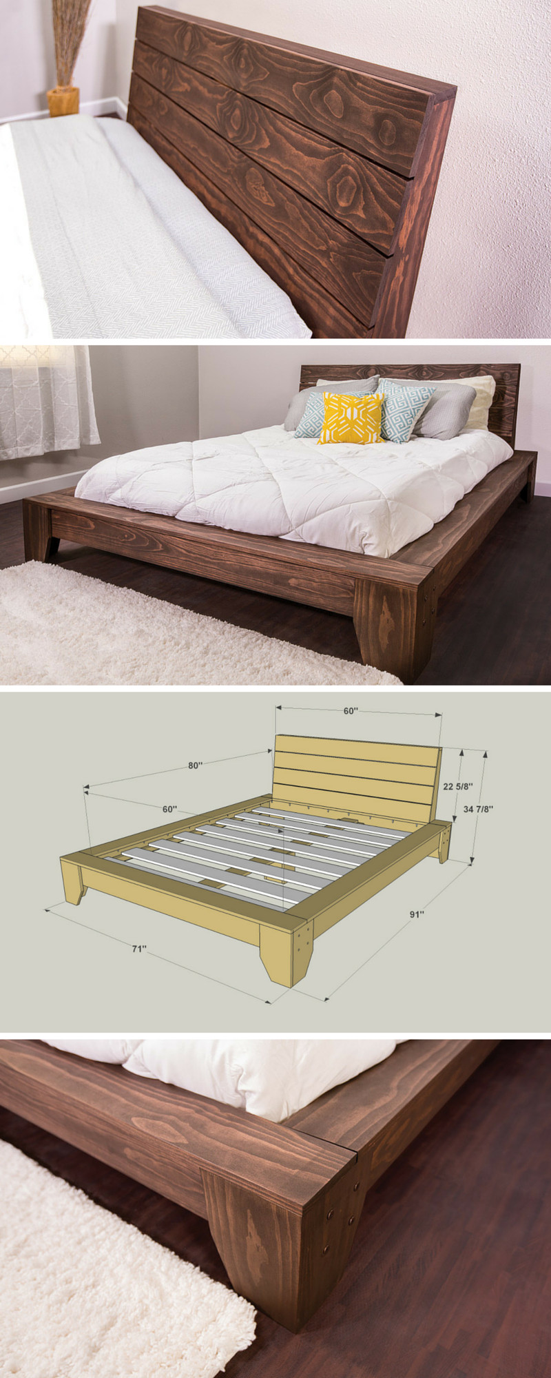 Best ideas about Queen Bed Frame DIY
. Save or Pin 36 Easy DIY Bed Frame Projects to Upgrade Your Bedroom Now.