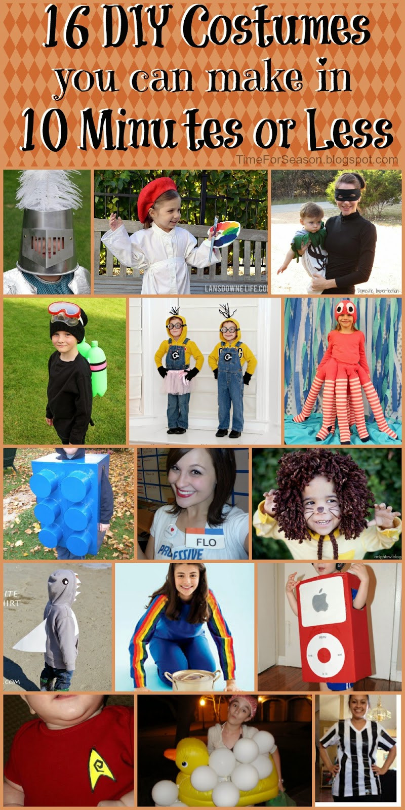 Best ideas about Quick DIY Costumes
. Save or Pin 16 DIY Costumes in 10 Minutes or Less Now.