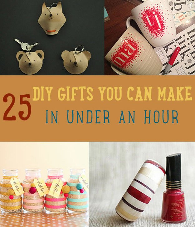 Best ideas about Quick DIY Gifts
. Save or Pin 25 DIY Gifts You Can Make in Under an Hour DIY Ready Now.