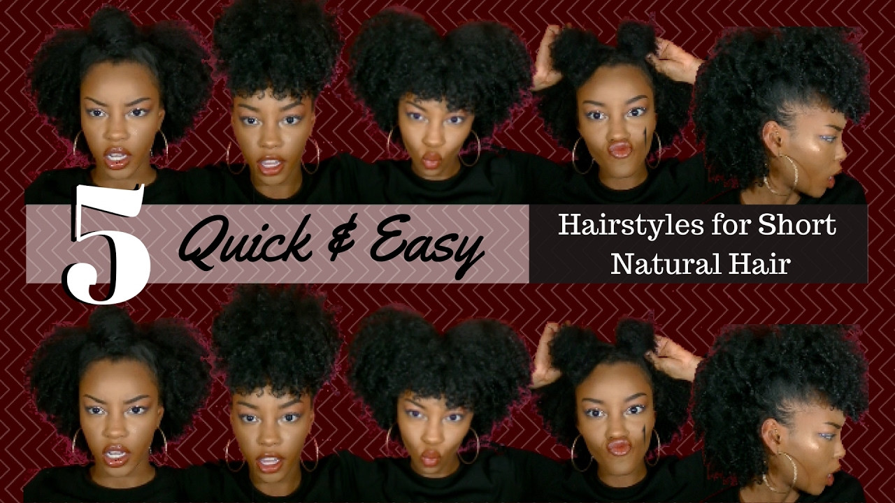 Best ideas about Quick Natural Hairstyles For Long Hair
. Save or Pin 5 QUICK & EASY HAIRSTYLES ON SHORT NATURAL HAIR Now.