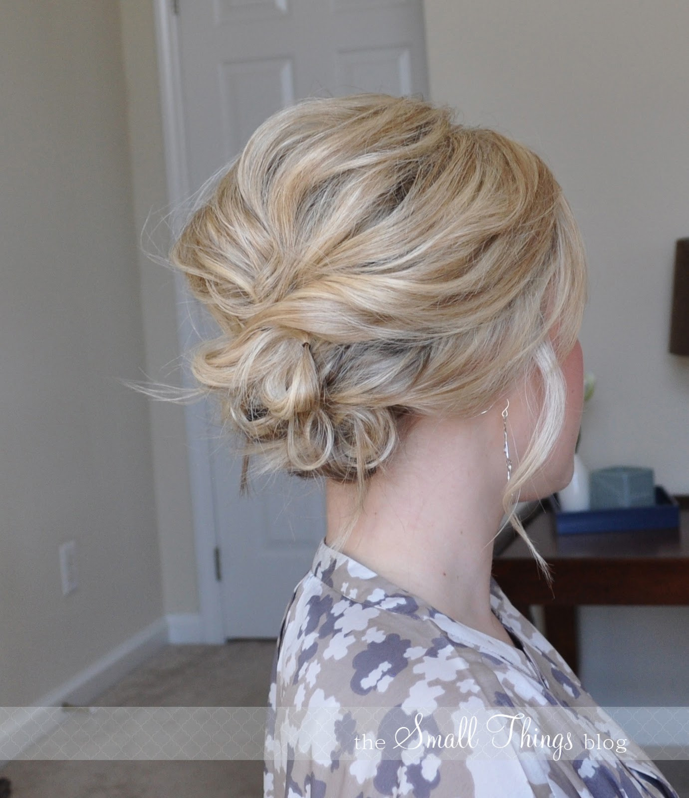 Best ideas about Quick Updo Hairstyles
. Save or Pin The Messy Side Updo – The Small Things Blog Now.