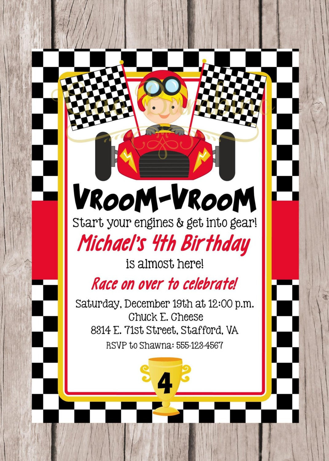 Best ideas about Race Car Birthday Invitations
. Save or Pin PRINTABLE Race Car Birthday Party Invitation Choose Your Now.