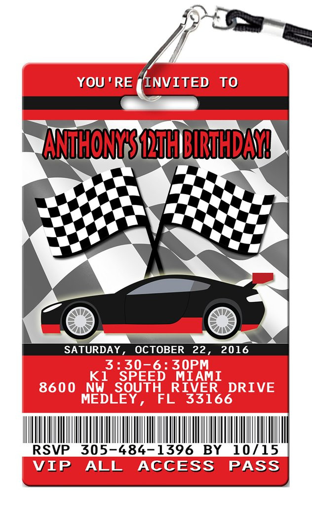 Best ideas about Race Car Birthday Invitations
. Save or Pin Race Car Birthday Invitations PVC Invites VIP Birthday Now.