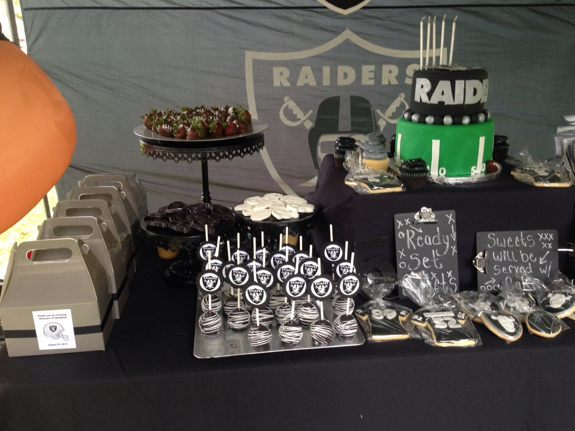 Best ideas about Raiders Gift Ideas
. Save or Pin Oakland Raiders Dessert Table My party crafts Now.
