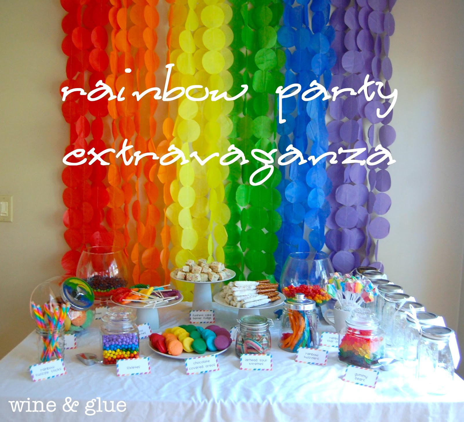 Best ideas about Rainbow Birthday Decorations
. Save or Pin Rainbow Party Extravaganza Wine & Glue Now.