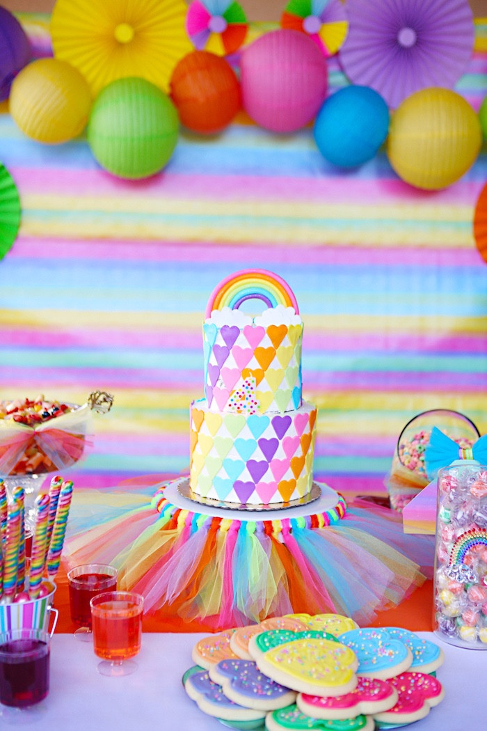 Best ideas about Rainbow Birthday Decorations
. Save or Pin Kara s Party Ideas Rainbow Heart Birthday Party Now.