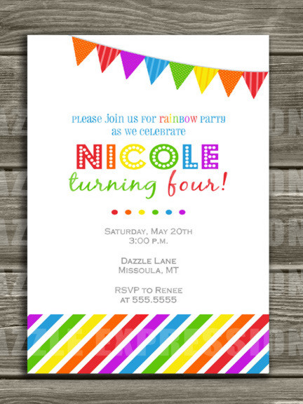 Best ideas about Rainbow Birthday Invitations
. Save or Pin Printable Kids Rainbow Birthday Invitation FREE thank Now.