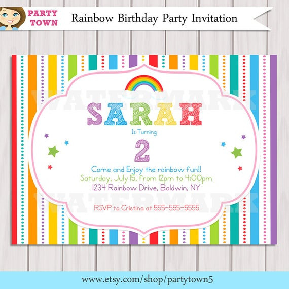Best ideas about Rainbow Birthday Invitations
. Save or Pin Rainbow Invitation Rainbow Birthday invitation Printable Now.
