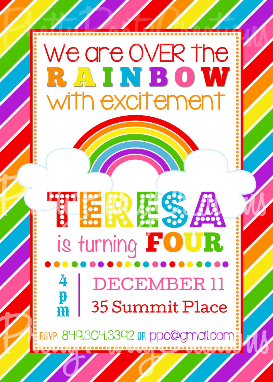 Best ideas about Rainbow Birthday Invitations
. Save or Pin RAINBOW invitation you print Now.