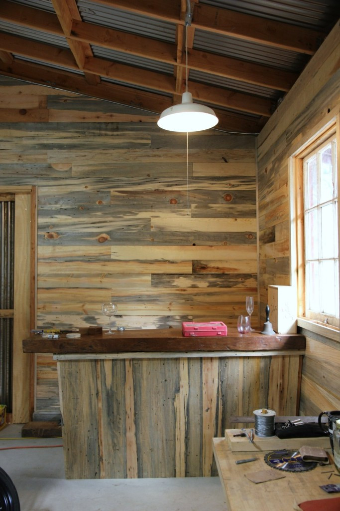 Best ideas about Reclaimed Wood Wall DIY
. Save or Pin DIY Pipe Shelf & Reclaimed Wood Plank Walls Now.