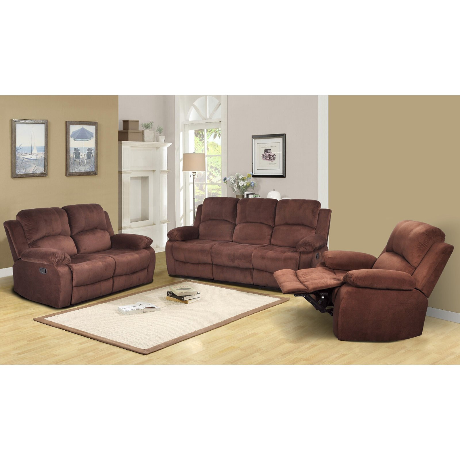 Best ideas about Reclining Living Room Sets
. Save or Pin Beverly Fine Furniture Denver 3 Piece Microfiber Reclining Now.