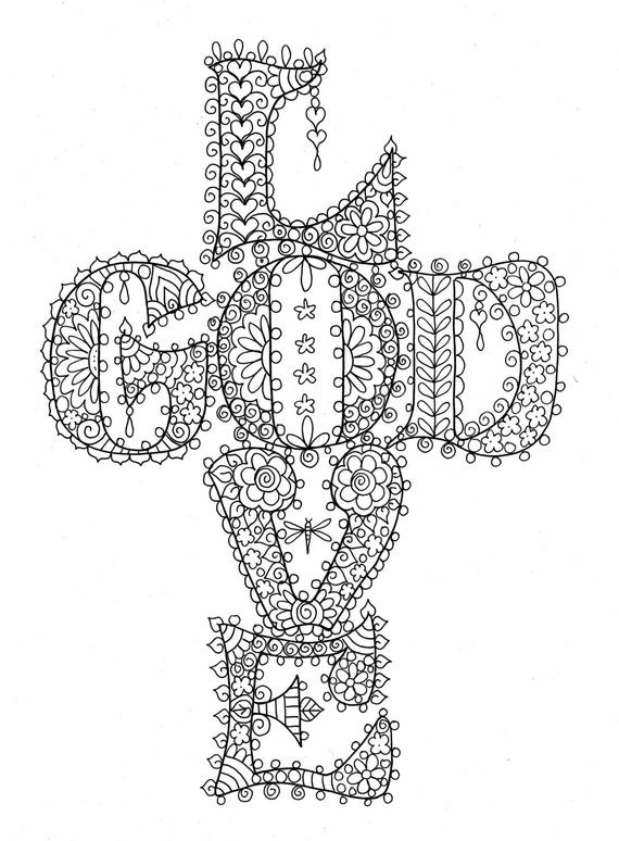 Best ideas about Religious Coloring Pages For Adults
. Save or Pin Instant Download Love God Cross Christian Coloring Page Adult Now.