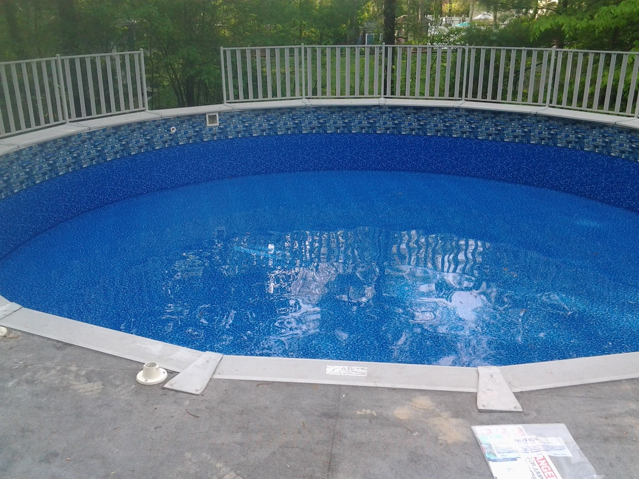 above ground pool liner loose at top