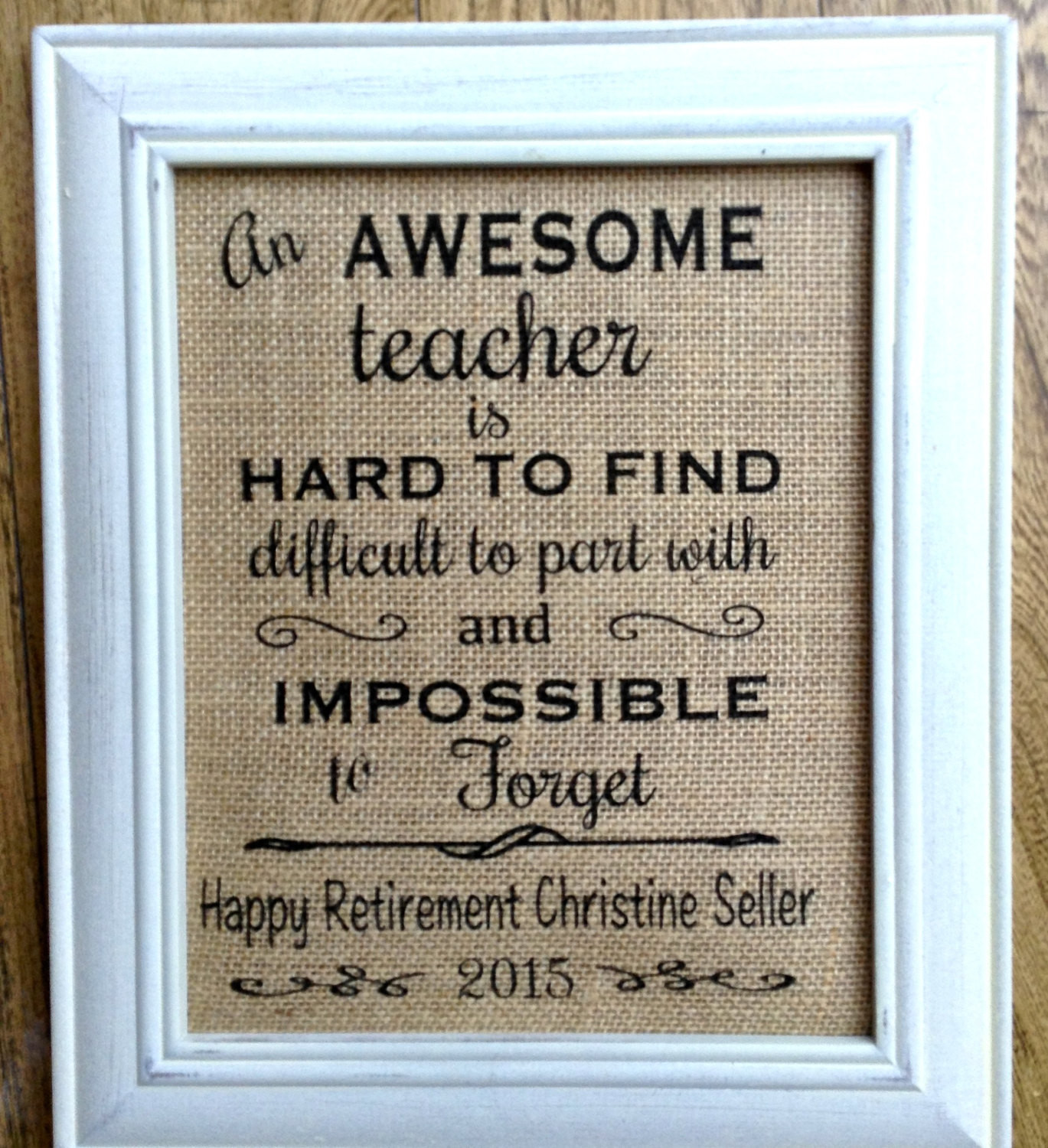 Best ideas about Retirement Gift Ideas For Teacher
. Save or Pin Teacher retirement t burlap print custom print Now.
