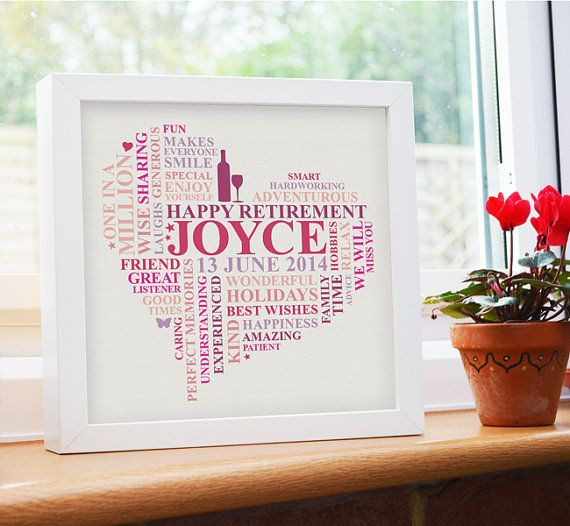 Best ideas about Retirement Gift Ideas For Women
. Save or Pin Framed Retirement print Personalised retirement present Now.