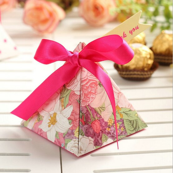 Best ideas about Return Gift Ideas For Adults
. Save or Pin 100Pcs Hot Sale Triangular Pyramid Floral Wedding Favors Now.