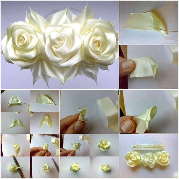 Best ideas about Ribbon Roses DIY
. Save or Pin How to DIY Satin Ribbon Rose Flower Hairclip DIY Tutorials Now.
