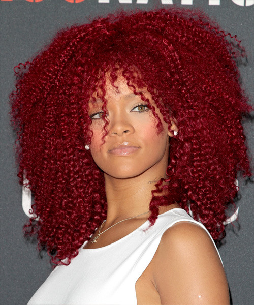 Best ideas about Rihanna Curly Hairstyles
. Save or Pin Rihanna Medium Curly Alternative Hairstyle Red Hair Color Now.