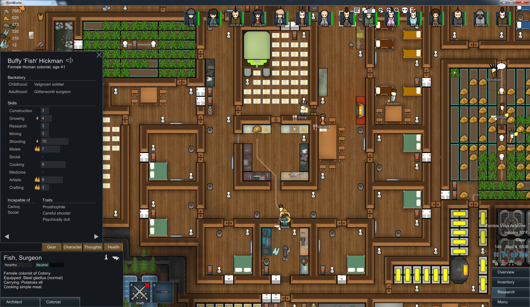 rimworld hospital beds in one room