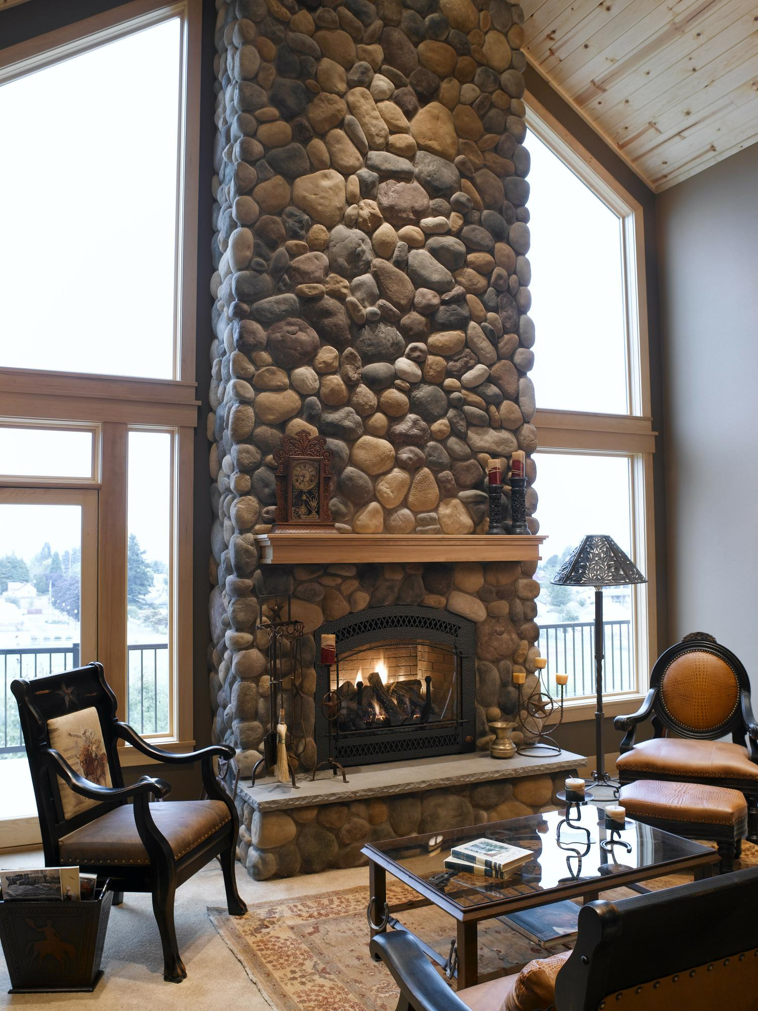 Best ideas about River Rock Fireplace
. Save or Pin 25 Interior Stone Fireplace Designs Now.