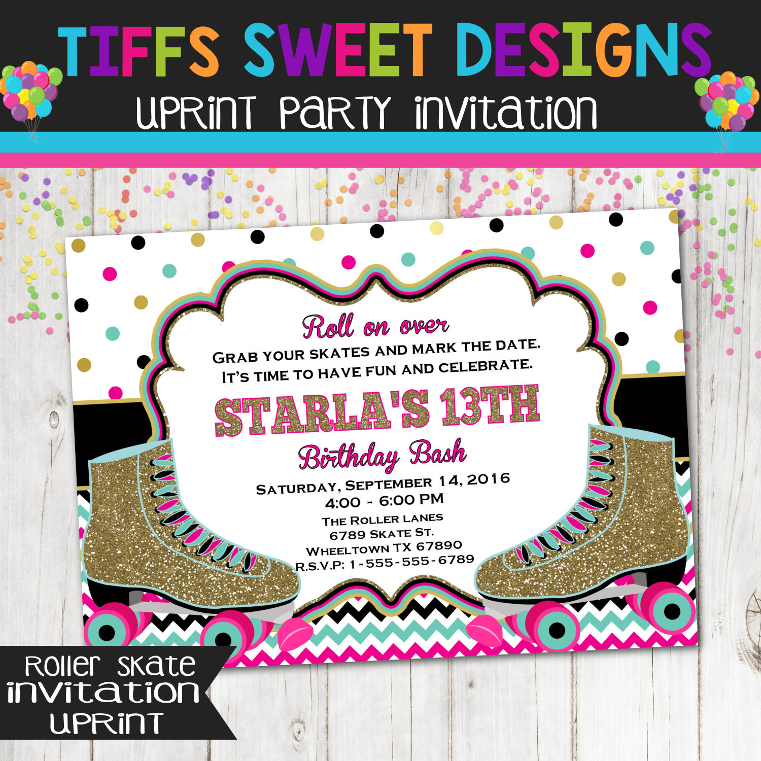 Best ideas about Roller Skating Birthday Invitations
. Save or Pin Gold Glitter Roller Skate Party Roller Skate Invitation Now.
