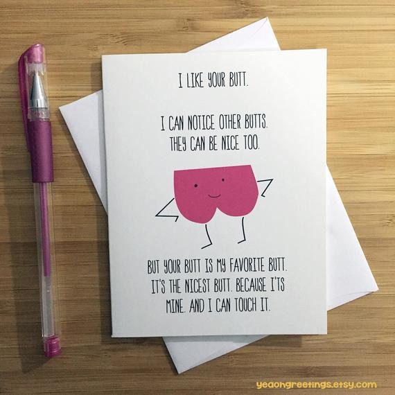 Best ideas about Romantic Birthday Card For Him
. Save or Pin Touch My Butt Card Funny Love Card y Card Naughty Card Now.