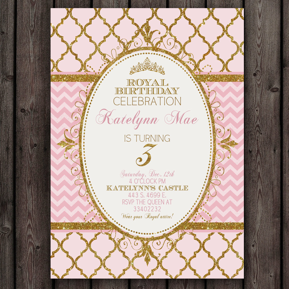 Best ideas about Royal Birthday Invitations
. Save or Pin pink and gold princess invitation Royal Princess Party Now.