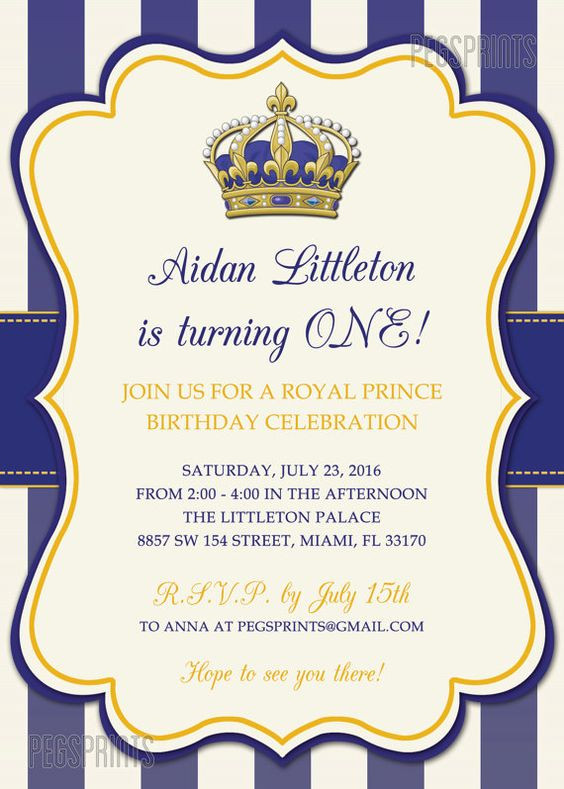Best ideas about Royal Birthday Invitations
. Save or Pin Royal Prince Birthday Invitation Printable Prince Now.