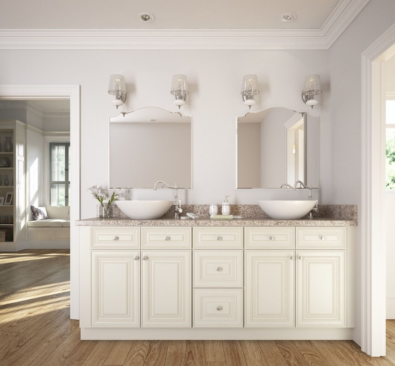 Best ideas about Rta Bathroom Cabinets
. Save or Pin ALL WOOD Bathroom Vanity Cambridge Antique White RTA FREE Now.