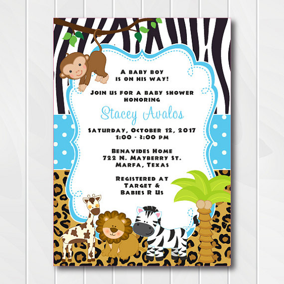 Best ideas about Safari Birthday Invitations
. Save or Pin Jungle Safari Invitations for Boys Safari Baby Shower Invite Now.