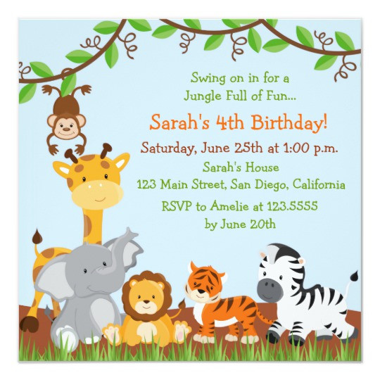 Best ideas about Safari Birthday Invitations
. Save or Pin Cute Safari Jungle Birthday Party Invitations Now.