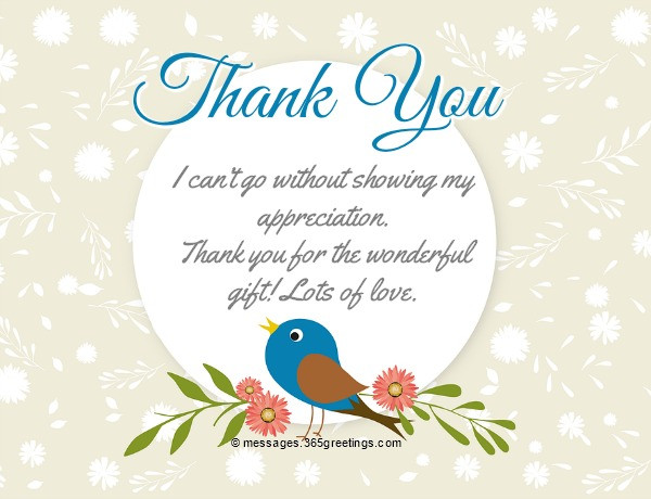 Best ideas about Sample Thank You Notes For Birthday Gifts
. Save or Pin Thank You Messages For Gifts 365greetings Now.