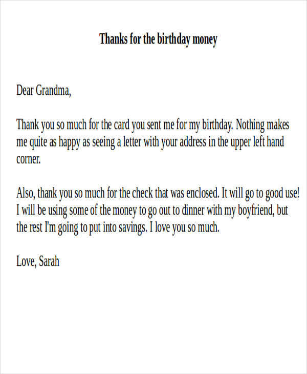 Best ideas about Sample Thank You Notes For Birthday Gifts
. Save or Pin Sample Thank You Note for Money 7 Examples in Word PDF Now.
