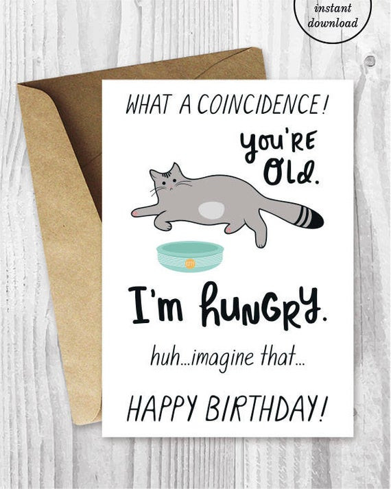Best ideas about Sarcasm Birthday Card
. Save or Pin Sarcastic Birthday Cards Instant Download Funny Printable Cat Now.
