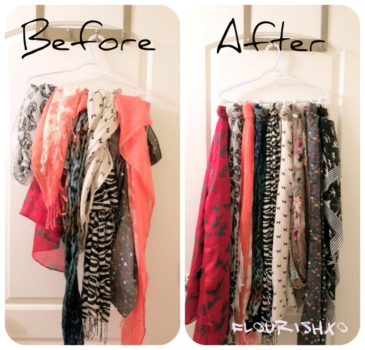 Best ideas about Scarf Organizer DIY
. Save or Pin Shower hooks for DIY Scarf Organizer Now.