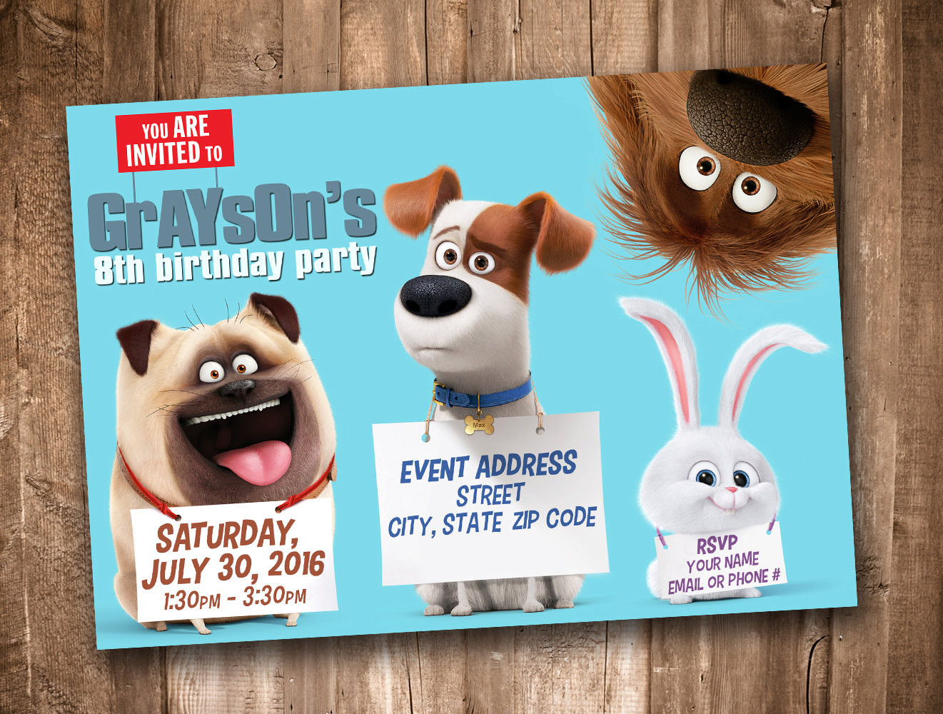 Best ideas about Secret Life Of Pets Birthday Party
. Save or Pin Secret Life of Pets Party Invitation Personalized Digital Now.
