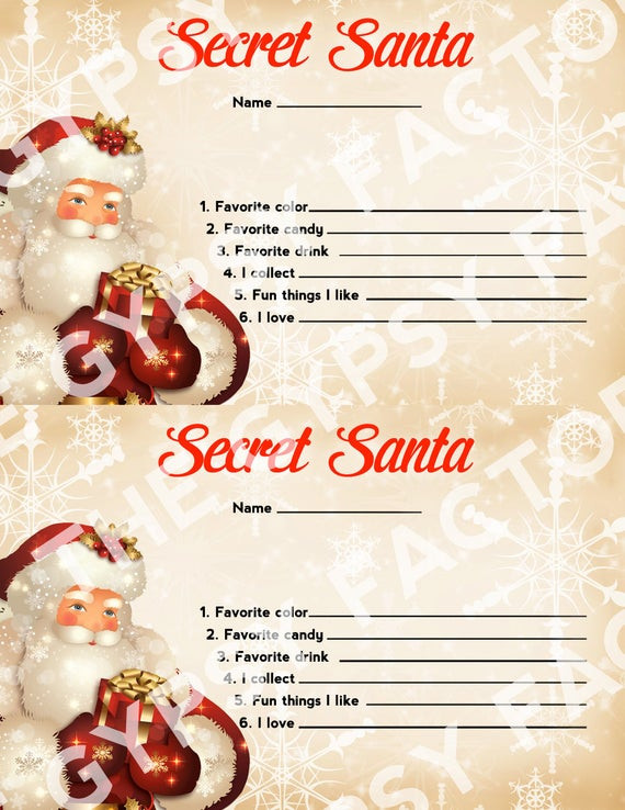 Best ideas about Secret Santa Gift Exchange Ideas
. Save or Pin SECRET SANTA Questionnaire Invitation Form Gift Ideas Now.