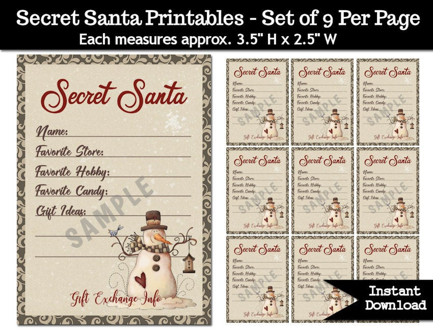 Best ideas about Secret Santa Gift Exchange Ideas
. Save or Pin Secret Santa Gift Exchange Printable PDF Christmas Party Now.