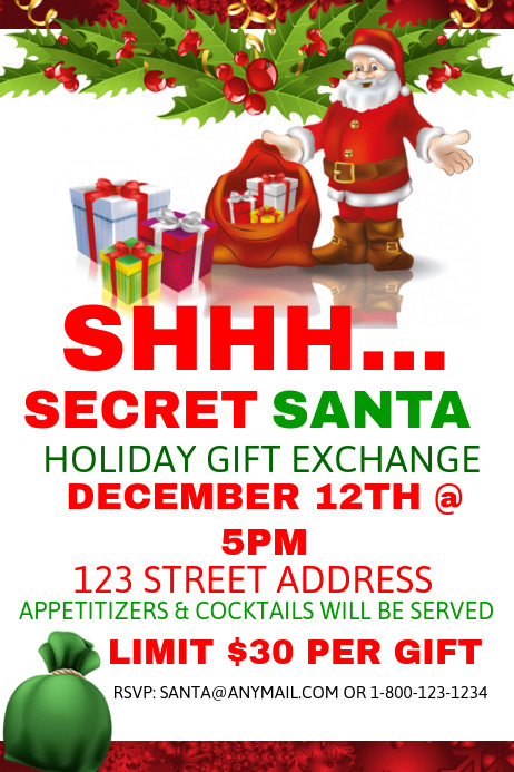 Best ideas about Secret Santa Gift Exchange Ideas
. Save or Pin Secret Santa Holiday Gift Exchange Template Now.