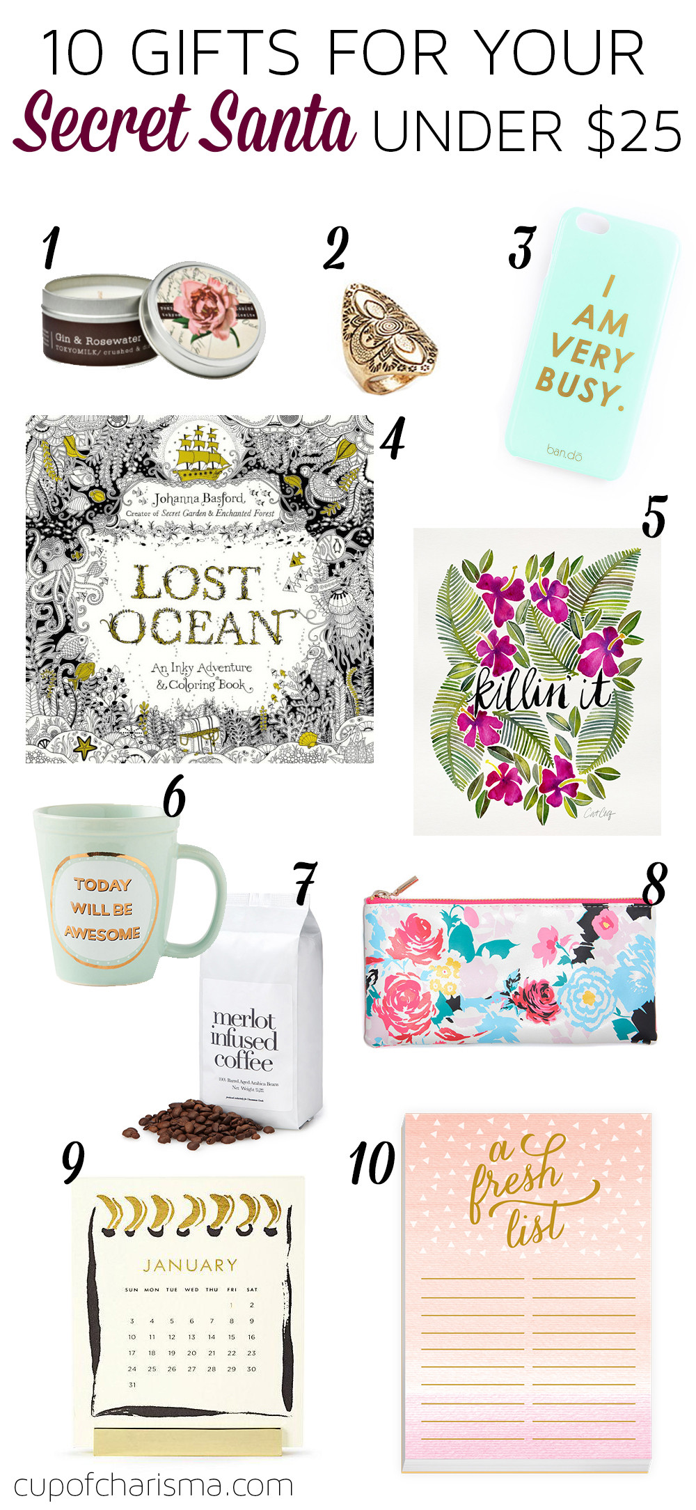 Best ideas about Secret Santa Gift Ideas Under $25
. Save or Pin Cup of Charisma 10 Secret Santa Gifts Under $25 Cup of Now.