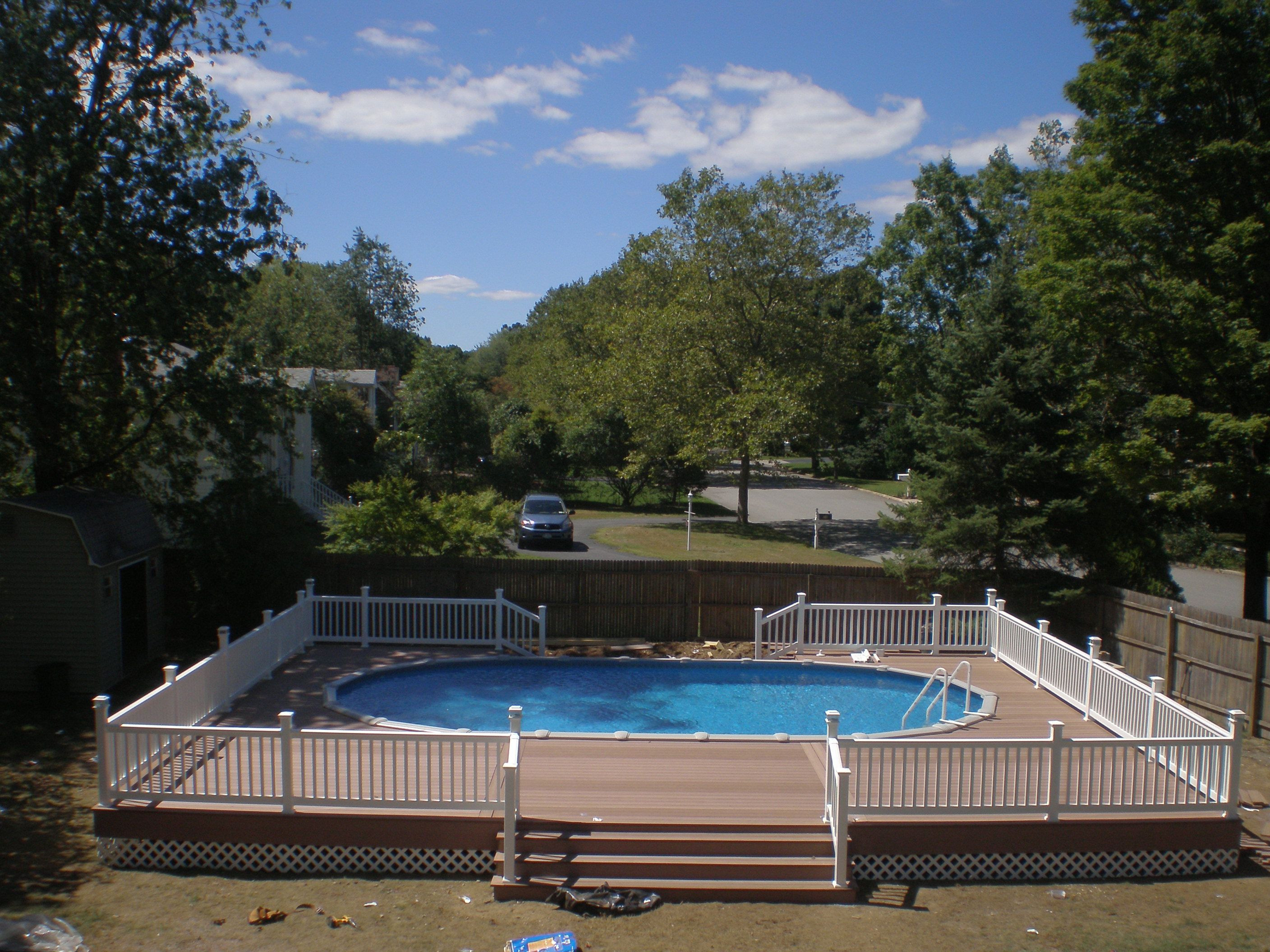 Best ideas about Semi Inground Pools With Deck
. Save or Pin 18x33 Semi inground pool with deck Now.