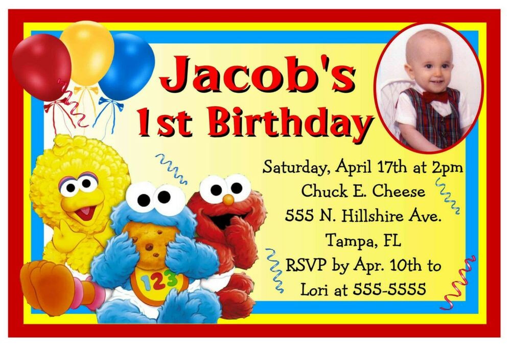 Best ideas about Sesame Street Birthday Party Invitations
. Save or Pin BABY SESAME STREET ELMO BIRTHDAY PARTY INVITATIONS w photo Now.